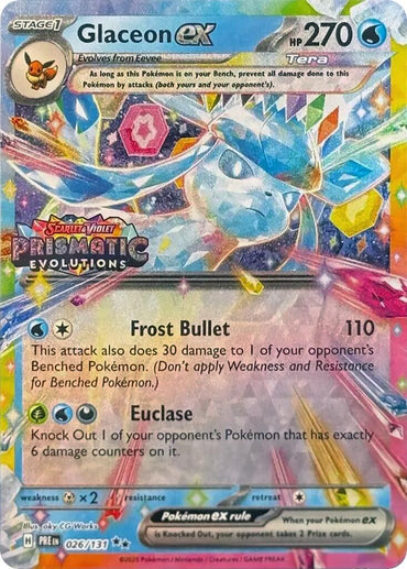 Glaceon ex (026/131) (Prismatic Evolutions Stamp) [Scarlet & Violet: Prismatic Evolutions]